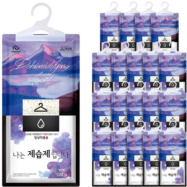 홈트너 초슬림 옷걸이형 나는 제습제 입니다 본품, 120g, 20개