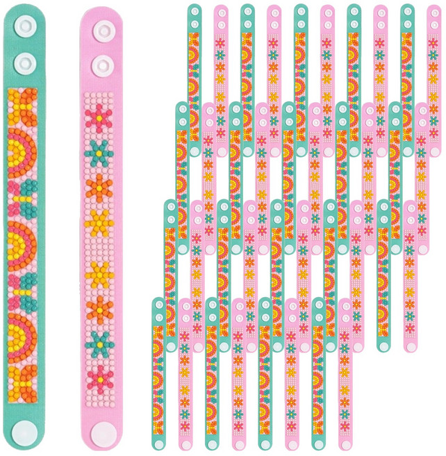 민화샵 보석십자수 팔찌 2종 세트 I250018A, 무지개꽃, 20세트