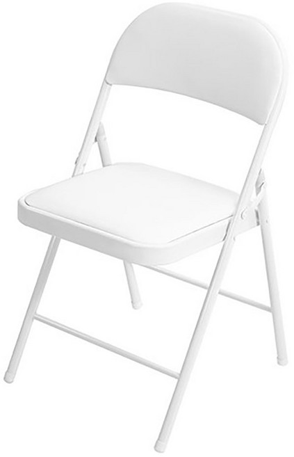 HABITY 皮革坐墊折疊椅 白色 折疊收納不佔空間 舒適坐墊, 1個