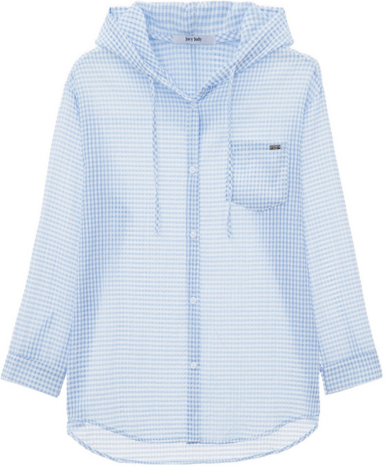 쥬시쥬디 여성용 시어서커 후드체크 셔츠 JZWS329B