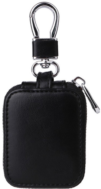 스테디얼 모던 가죽 에어팟 지퍼 케이스 7 x 5.5 x 3 cm, 블랙, 1개