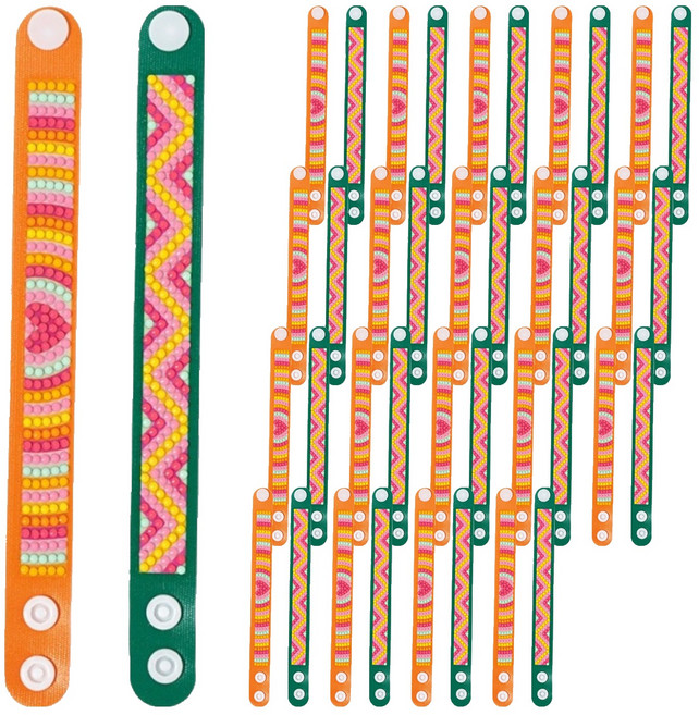 민화샵 보석십자수 팔찌 2종 세트 I250018C, 20세트, 지그재그하트