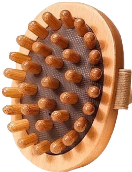 뷰리끄 간편 전신 경락 마사지 지압 브러쉬, 나무색, 1개