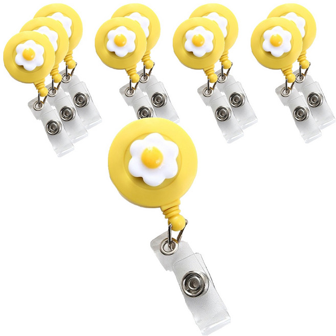 올라이크 아기자기한 사원증 간호사 릴홀더 댤걀, 달걀, 10개