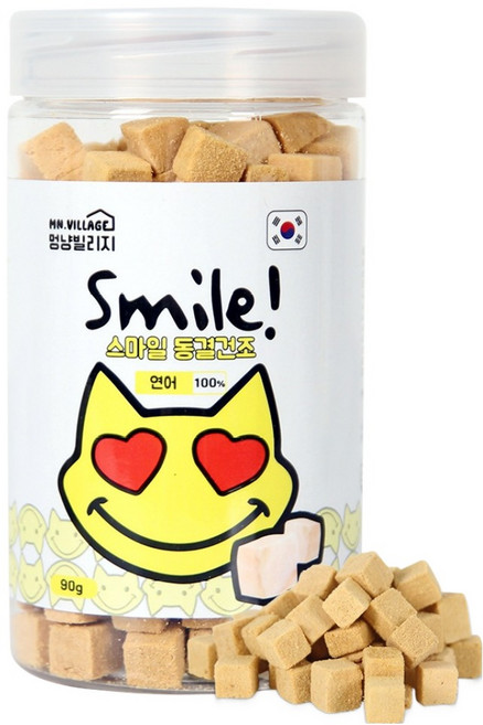 멍냥빌리지 반려동물 스마일 트릿 동결건조간식, 1개, 90g, 연어