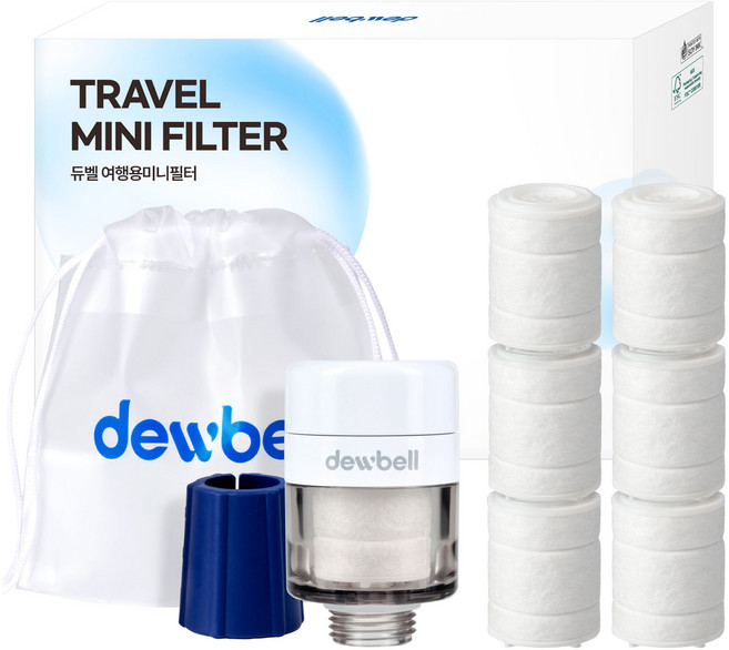 듀벨 여행용 미니필터 화이트 + 미니 세디먼트필터 6p 세트, 1세트, 무향