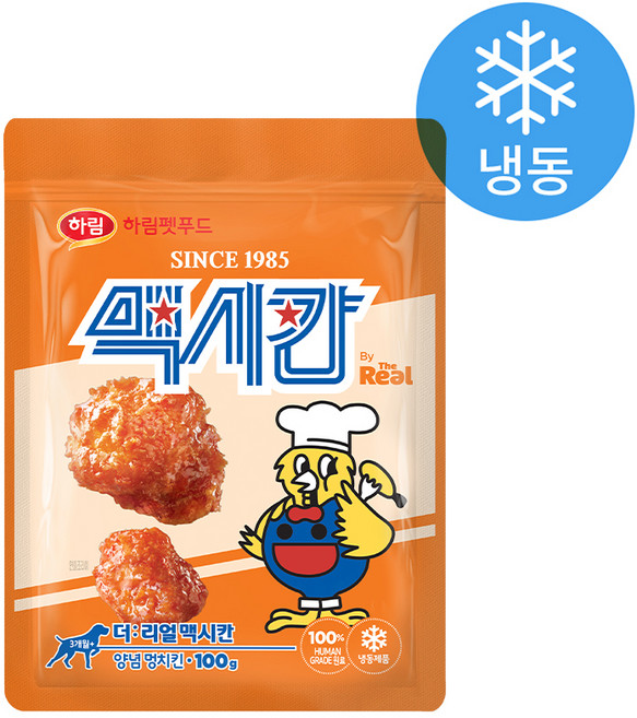 맥시칸 더리얼 강아지 하림펫푸드 맥시칸 양념 멍치킨 (냉동), 100g, 1개, 치킨맛