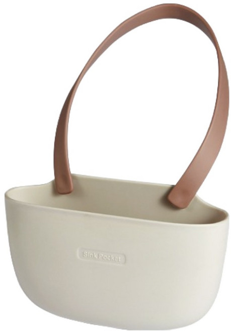 피키픽스 싱크대 수세미 거치대 걸이형, 베이지 + 브라운, 1개