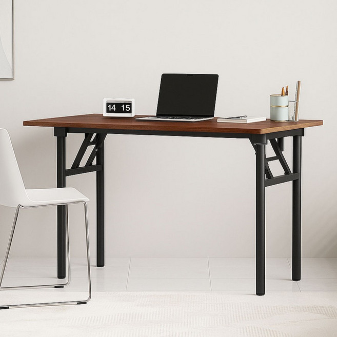 가구느낌 영접이식 책상, 월넛 블랙