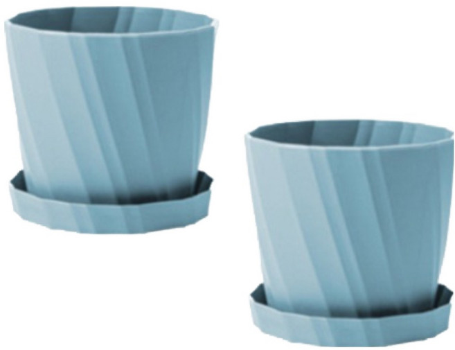 그린허그 홈가드닝 베이직 화분 + 받침 세트, 블루, 2개