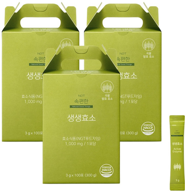 네츄럴굿띵스 NGT 생생효소 100p, 300g, 3개