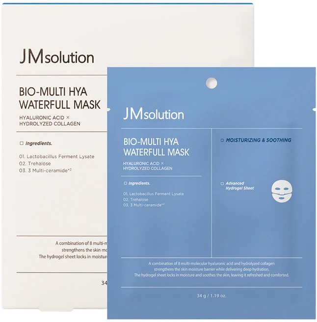 제이엠솔루션 바이오 멀티 히아 워터풀 마스크 팩 34g, 1개, 4개입 - 쿠팡