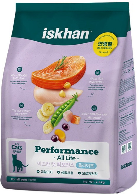이즈칸 캣 전연령용 퍼포먼스 올라이프 건식사료, 닭, 2.5kg, 1개