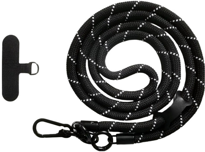 홈담 핸드폰 스트랩 고리줄 목걸이, 블랙, 1개