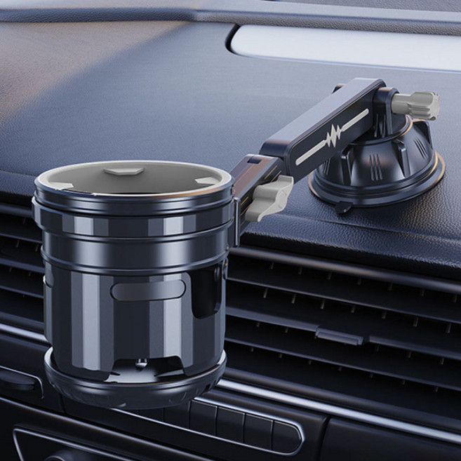 크로니클 자이언트암 흡착 2단 다관절 전체차량호환 컵홀더 L, 그레이 포인트, 1개