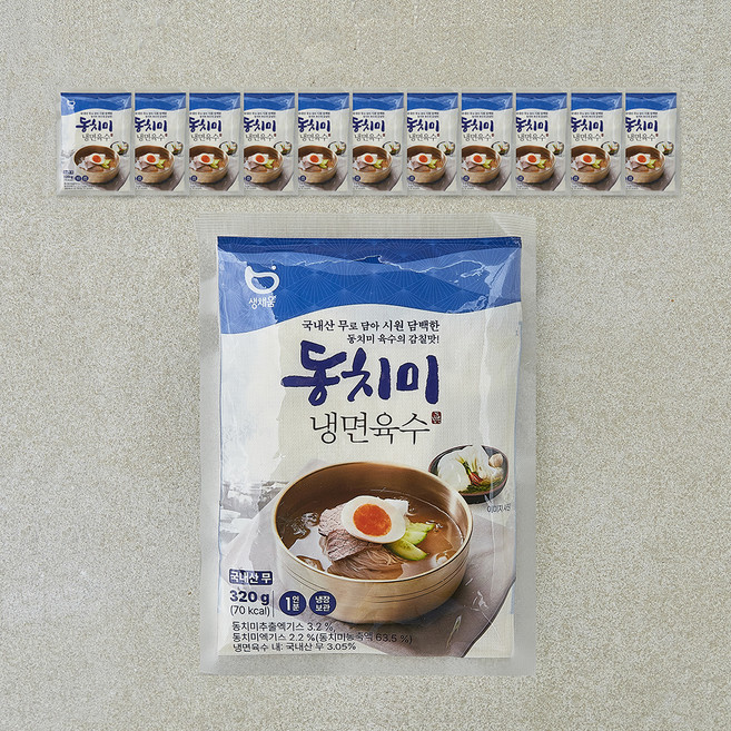 생채움 동치미 냉면육수, 320g, 12개