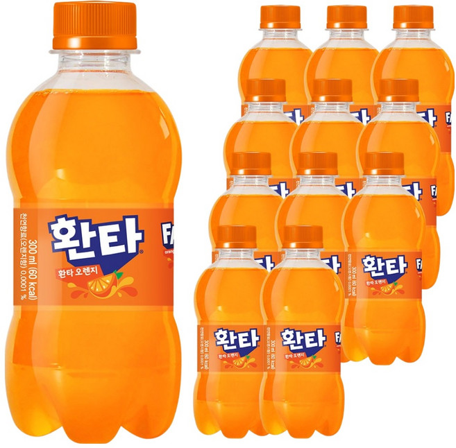 환타 오렌지 탄산음료, 300ml, 12개