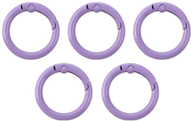 리코즈 컬러 O링 키링, 보라, 5개