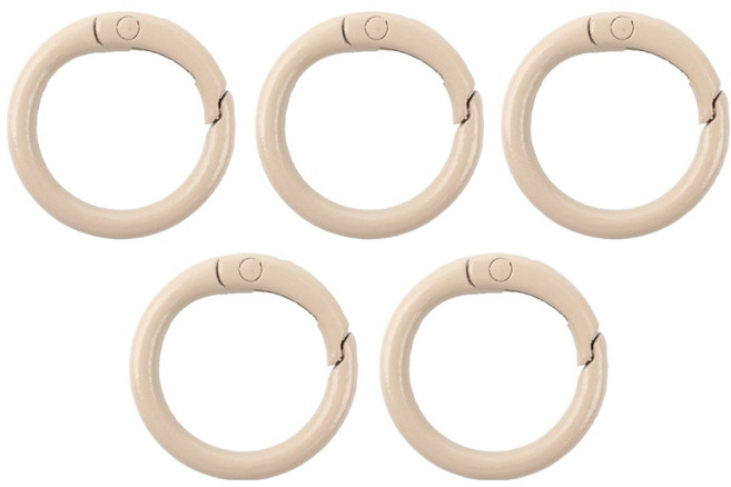 리코즈 컬러 O링 키링, 크림베이지, 5개