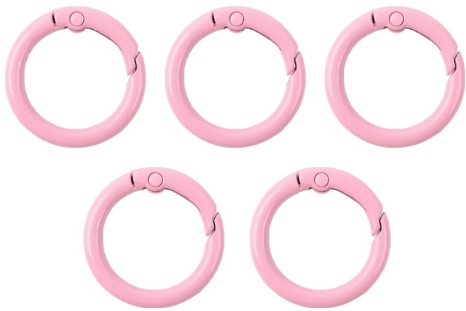 리코즈 컬러 O링 키링, 분홍, 5개