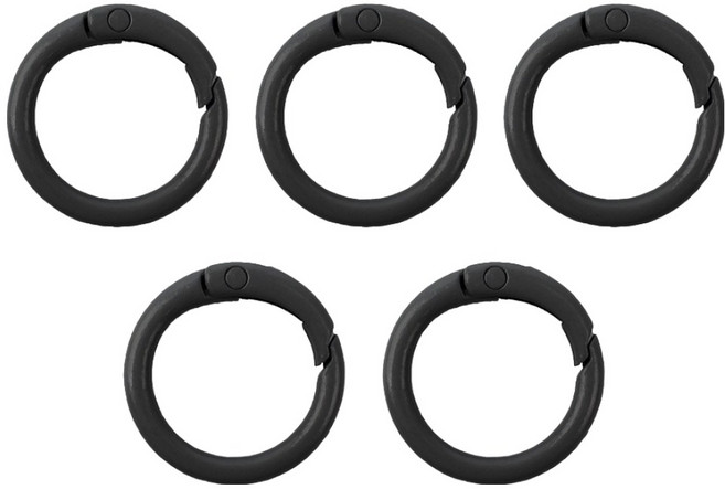 리코즈 컬러 O링 키링, 검정, 5개