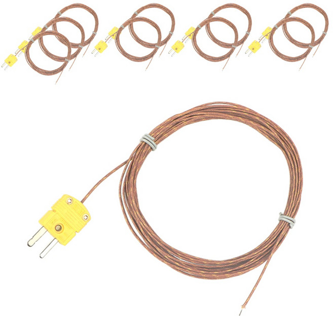 JIAHON 嘉鴻 K型熱電偶測溫線 回溫爐/高溫用 GGK30 K頭 + 線 + 點焊 150cm, 10捲