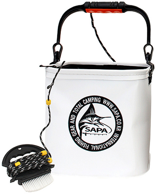 싸파 접이식 사각 솔 두레박, 화이트