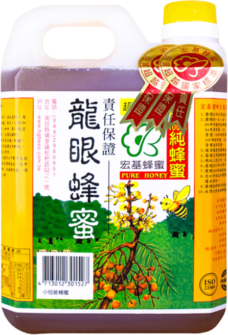 宏基蜂蜜 雙獎龍眼蜂蜜, 1.8kg, 1罐