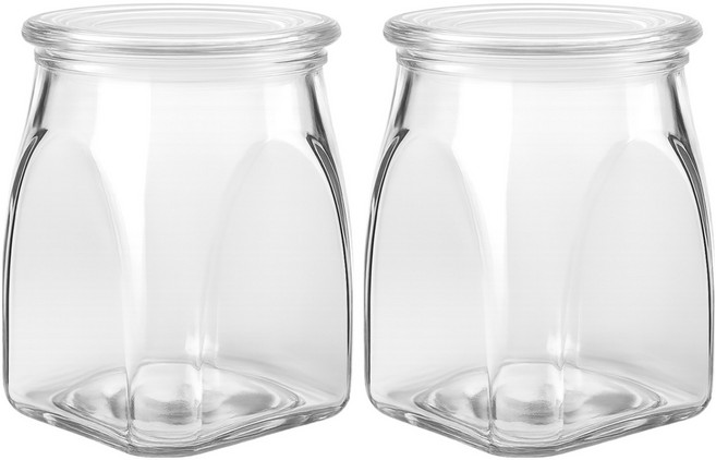 발룬피니 다용도 사각 유리 저장병 보관용기, 2개, 580ml