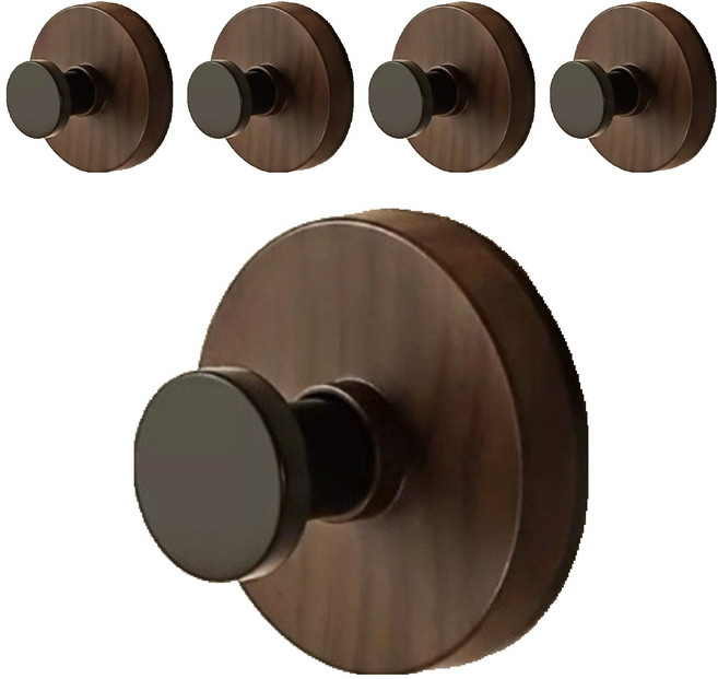 온비앙 돌려서 착 붙이는 우드 흡착 걸이, 월넛, 5개