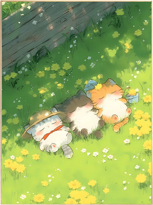 타미나요 귀여운 DIY 그림그리기 30 x 40 cm, 나른한 고양이, 1개