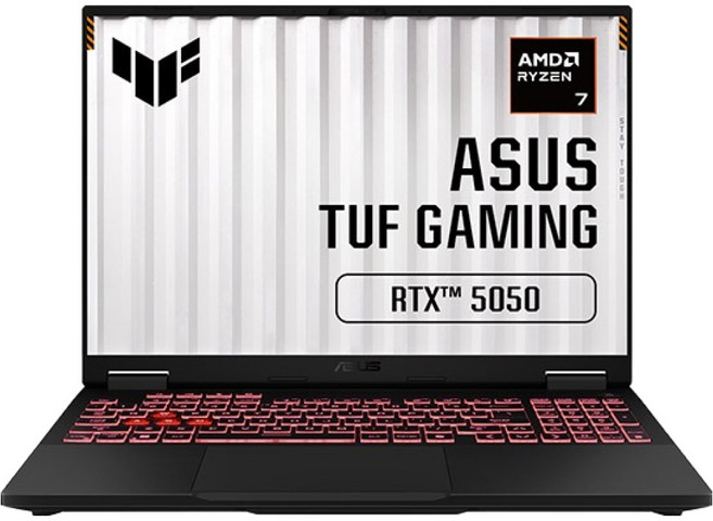 에이수스 2025 TUF 게이밍 A16 라이젠7 지포스 RTX 5050, Jaeger Gray, 512GB, 16GB, Free DOS, FA608UH-RV039 - 에이수스 노트북
