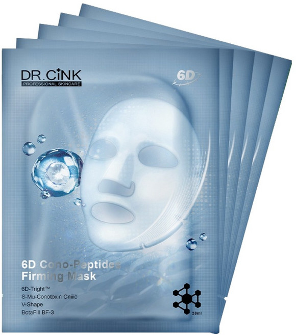 DR CiNK 達特聖克 超時空激光6D毒螺胜肽緊膚面膜, 1組, 5片