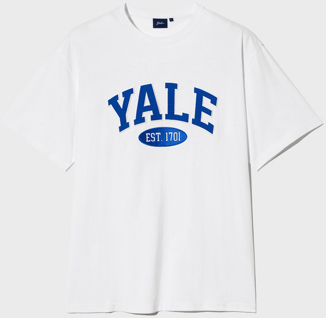 YALE 남녀공용 투톤아치 반팔 티셔츠