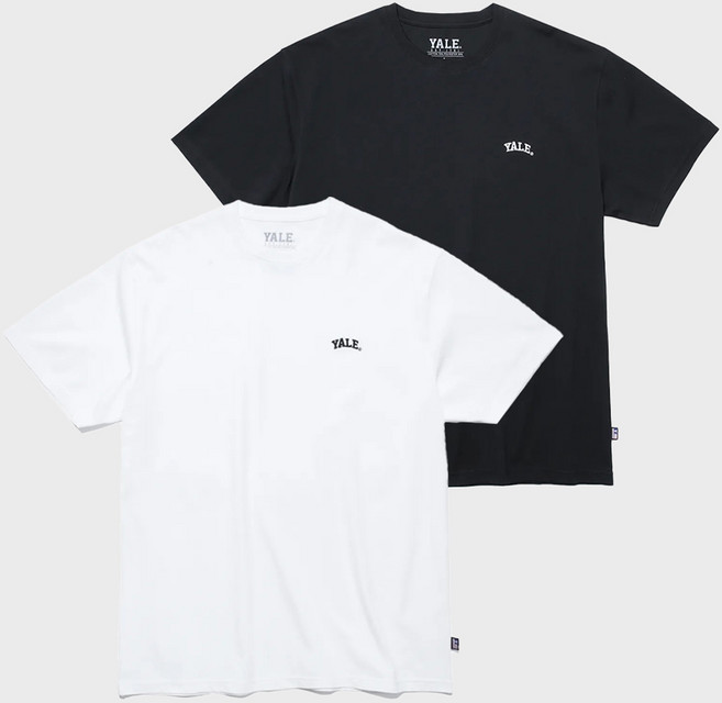 YALE 남녀공용 COOL COTTON SMALL ARCH 티셔츠 2종 세트