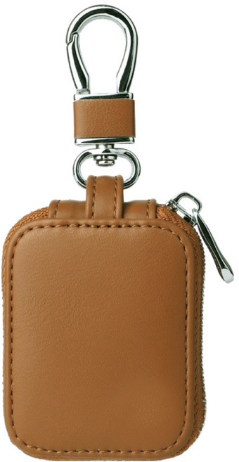 스테디얼 모던 가죽 에어팟 지퍼 케이스 7 x 5.5 x 3 cm, 브라운, 1개
