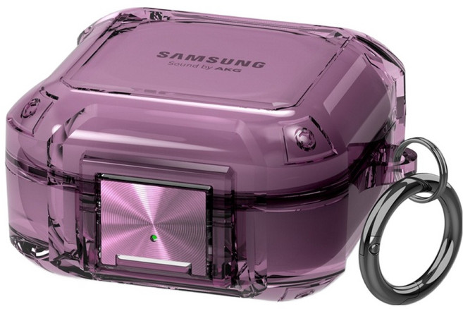 Teia 新款透明簡約保護殼, 1個, 紫色, Galaxy Buds PRO