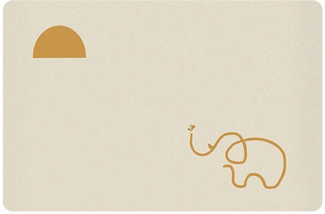 葉子小舖 珪藻泥地墊 方形, 大象喝水, 1個