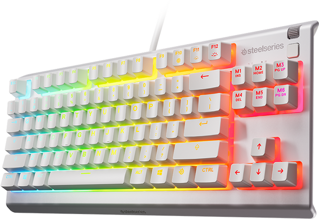 스틸시리즈 Apex 3 TKL US 유선 저소음 텐키리스 게이밍 키보드, White, 64819, 멤브레인