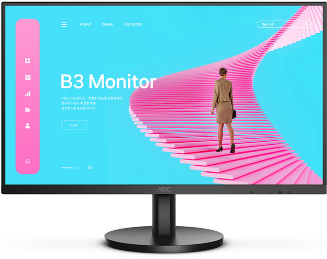 AlphaScan FHD AOC 無邊框 USB C PD 65 IPS 100 無亮點 螢幕, 27B3C, 68.6cm