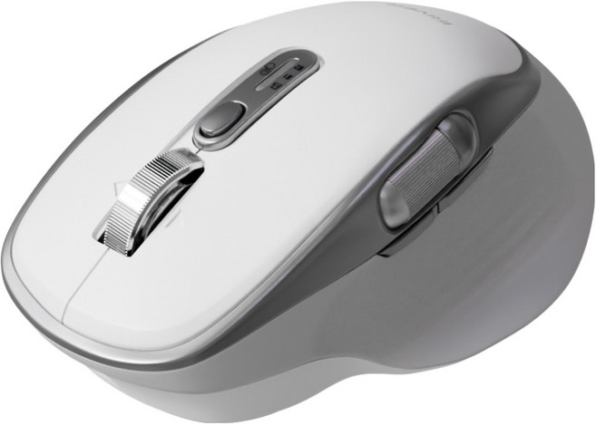 아이리버 스마트스크롤 무한휠 멀티페어링 블루투스 무소음 세미 버티컬 무선 마우스, GT300, 화이트