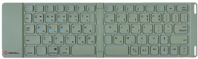 크로셀 C-Flip Pocket 저소음 블루투스 무선 접이식 키보드, 그린, 제조사축