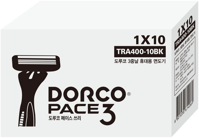 PACE 도루코 3중날 휴대용 면도기, 1개, 10개입