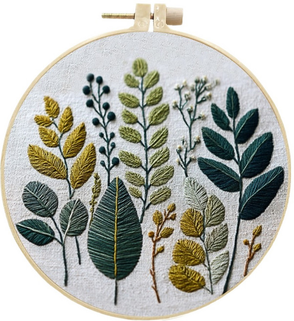 Topia Pick & Home 可愛法式刺繡套組, 夏日樹木, 1個