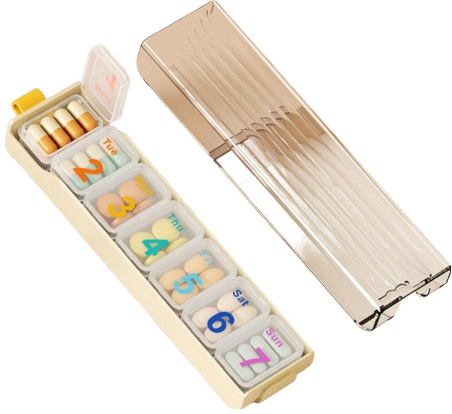 그렌토 일주일 휴대용 약통 케이스 크림, 1개