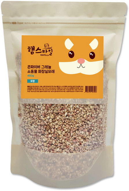 햄스타일 콘파이버 그레뉼 소동물 화장실모래 무향, 1개, 450g