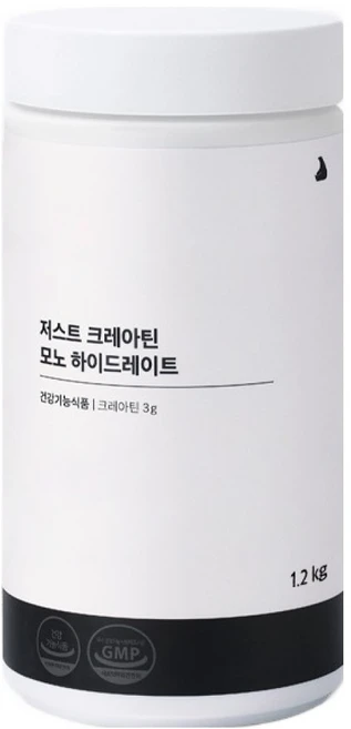 잠백이 저스트 크레아틴 모노 하이드레이트 헬스보조제, 1.2kg, 1개 - 쿠팡