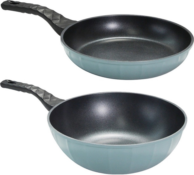 셰프라인 이탈리안 IH 프라이팬 세트 2개, 스카이블루, 1세트, 프라이팬 24cm + 궁중팬 26cm