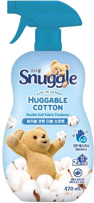 스너글 허거블 코튼 더블 소프트 섬유탈취제 본품, 470ml, 1개 - 쿠팡