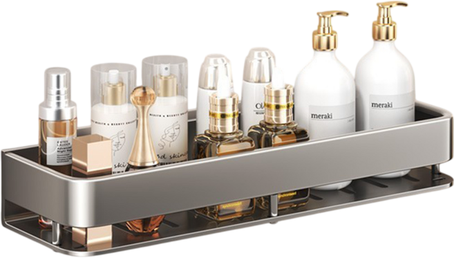 小麥購物 高質感浴室置物架 L215 單層 500g, 1個, 槍灰色